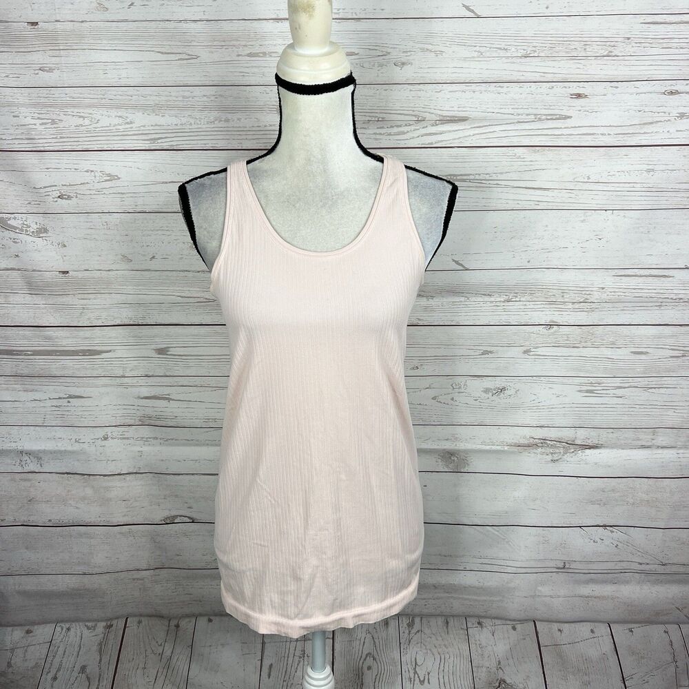 Athleta Pura Tank Top Size Medium Light Pink Ribbed
